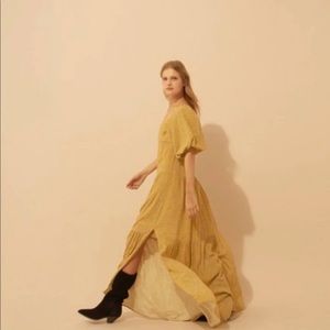 NEW ba&sh Bahia Maxi Dress in Curry sz M